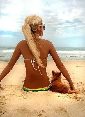 Bikini with her dog