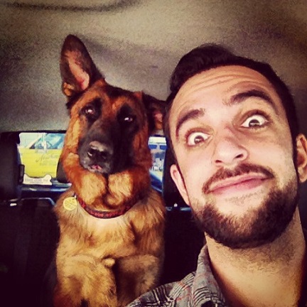 Picture with German shepherd