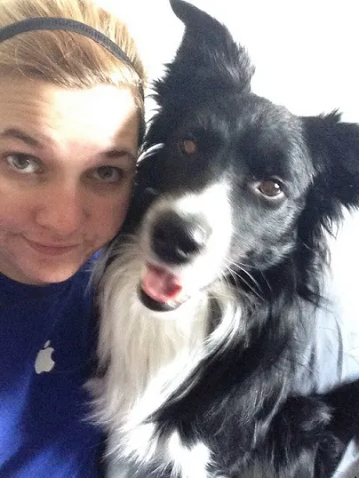 Selfie with border collie