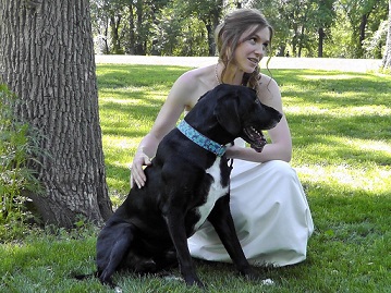 My dog Ace at our wedding