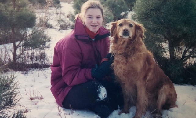 My first golden retriever Kacy and me