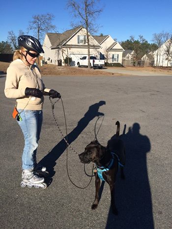 Rollerblading with your dog