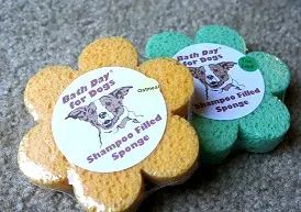 Shampoo filled sponges from Bath Day for Dogs