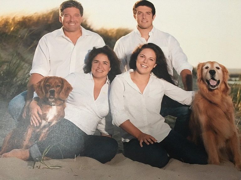 Santucci family and their dogs AJ and Romeo