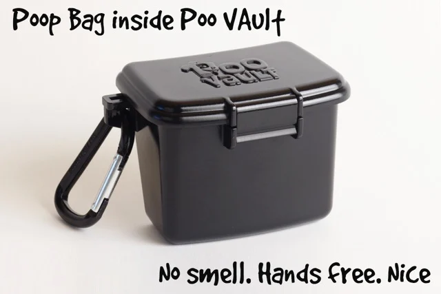 Poo Vault for carrying used dog poop bags