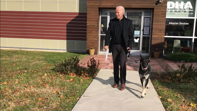 Presidents' dogs - Joe Biden and Major at the Delaware Humane Society