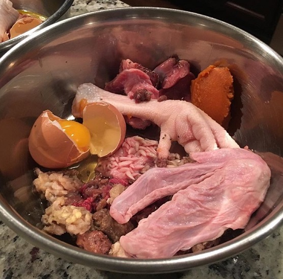Example of balanced raw dog food recipe