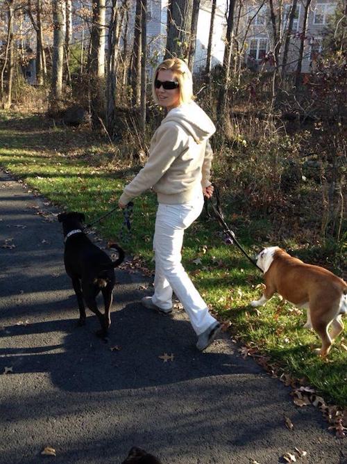 Walking Missy & Bulldog Ada
