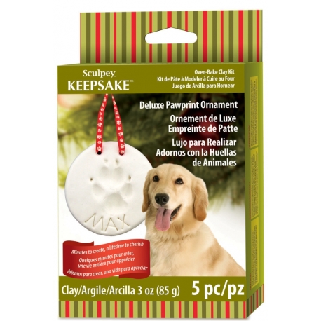 Christmas paw print ornament