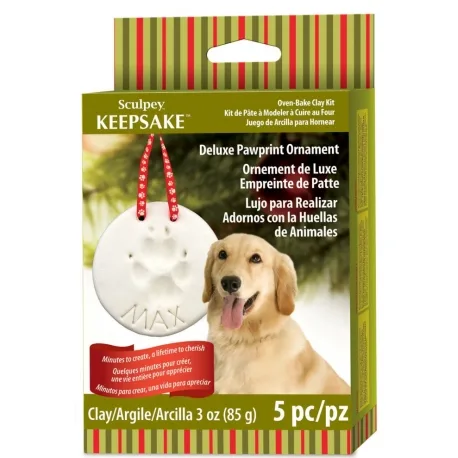 Christmas paw print ornament