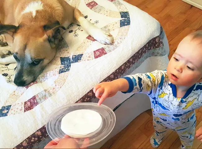 Making a paw print Christmas ornament