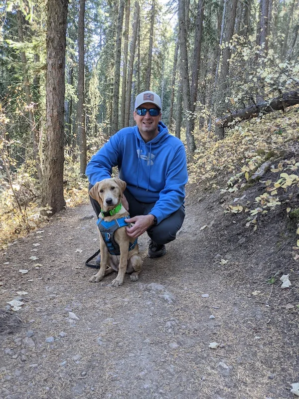 Hiking with my 5 month old Lab puppy